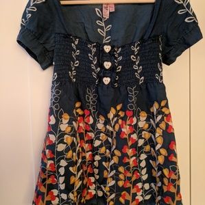 Fit and flare cotton shirt with heart details